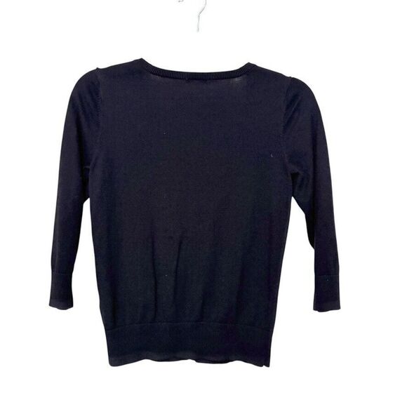 Halogen Long Sleeve Button Up Cardigan Sweater Women S Black Preppy Business - Picture 2 of 5